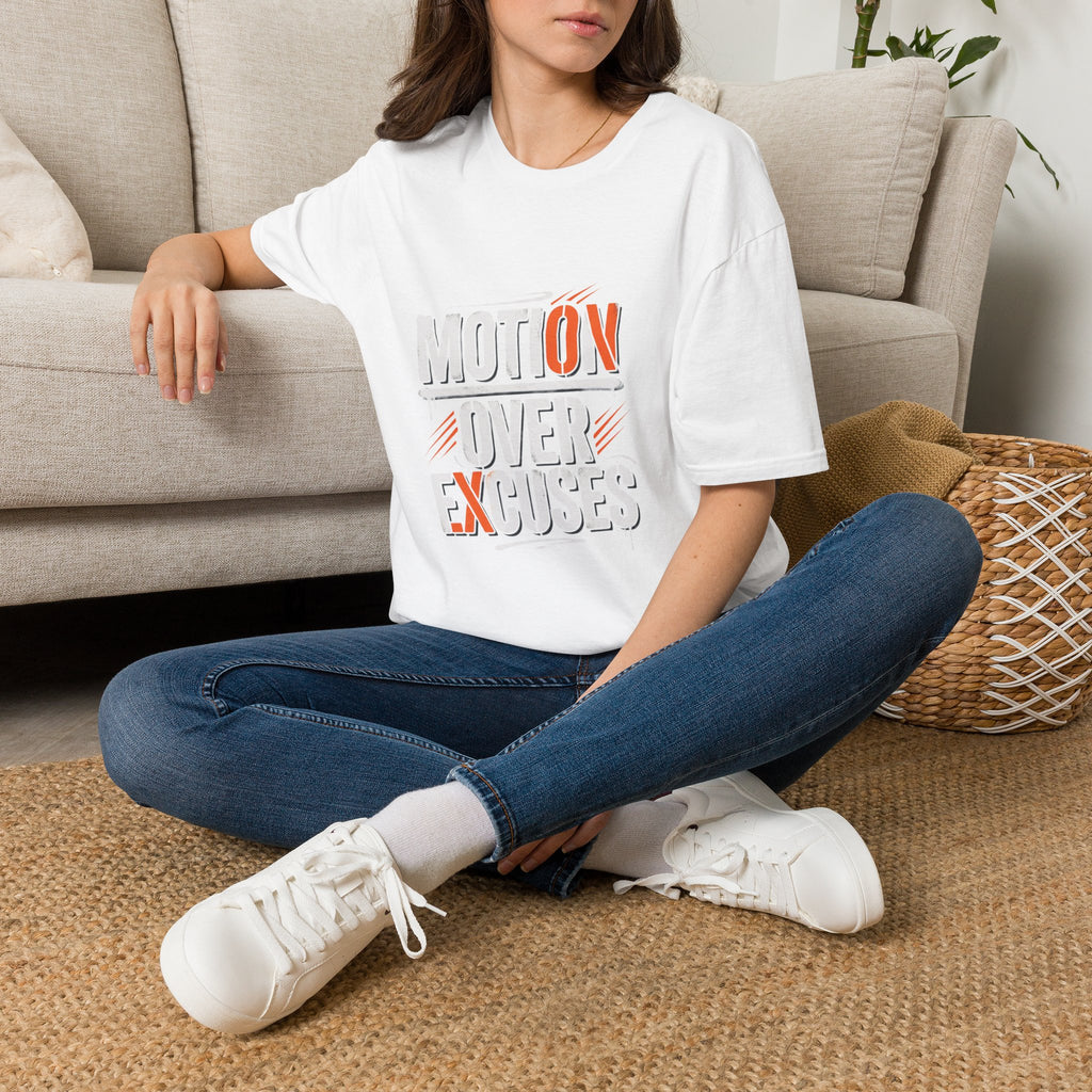 MotiOn Over Excuses" T-Shirt — Motivational Gym Tee