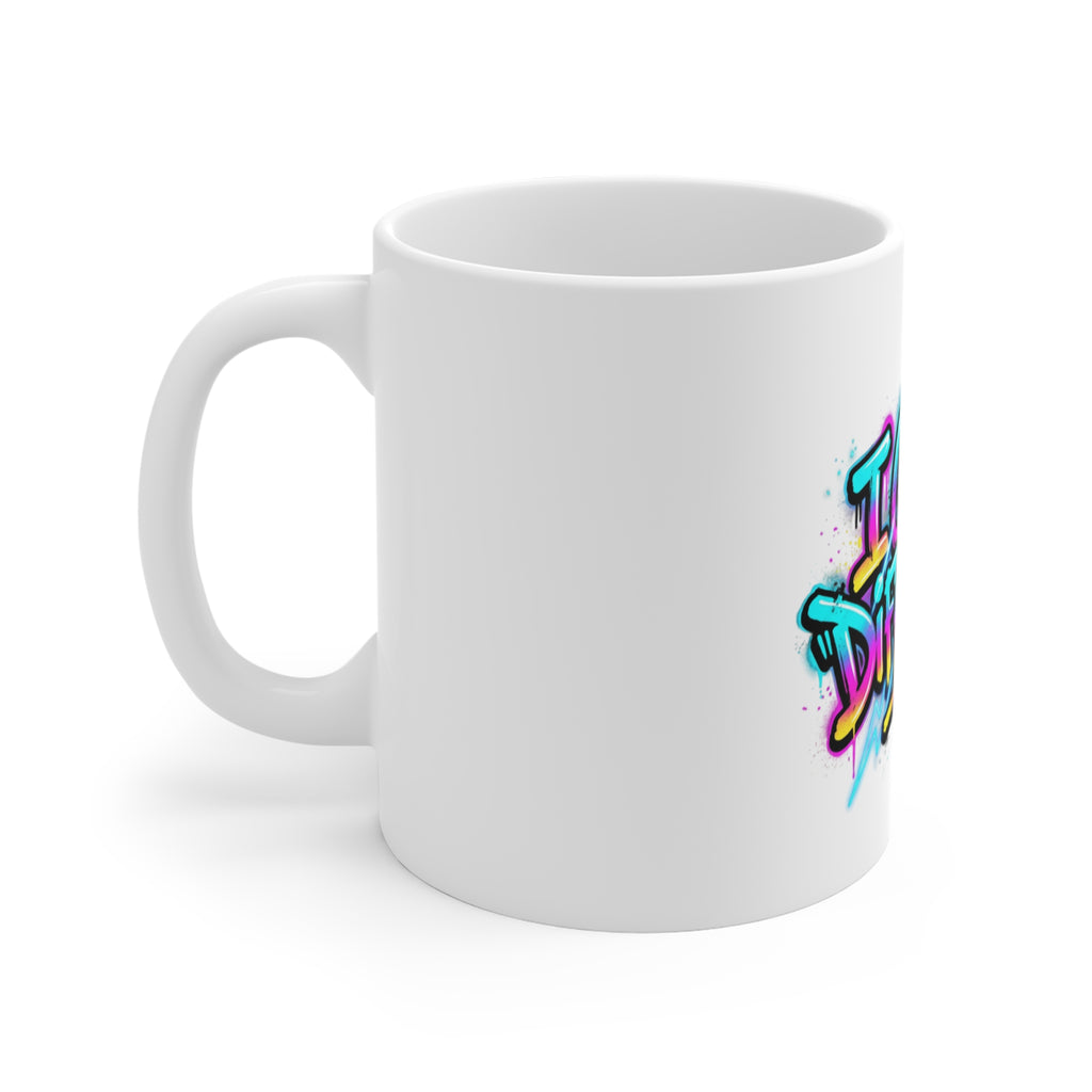 I Glow Different Graffiti Mug — Colorful Street Art 11oz Coffee Cup