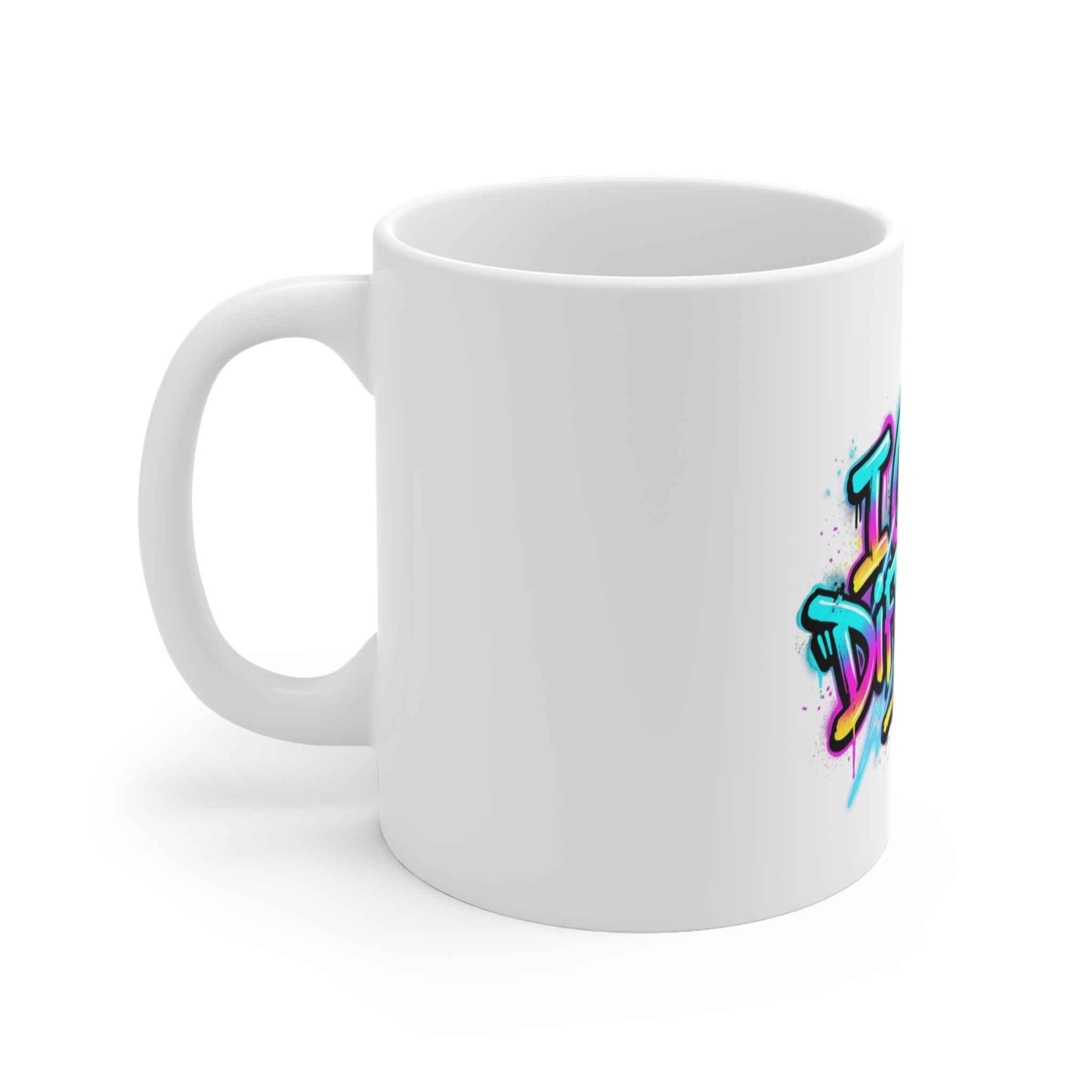 I Glow Different Graffiti Mug — Colorful Street Art 11oz Coffee Cup
