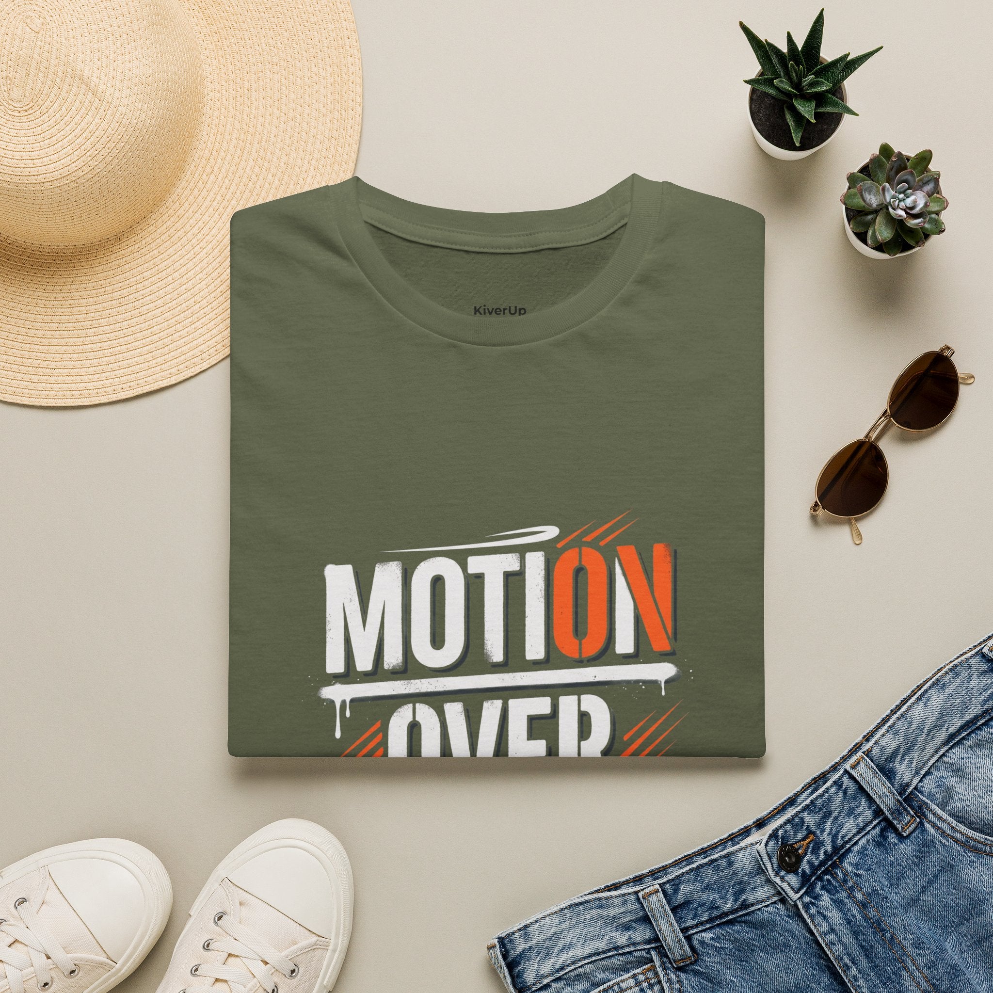 MotiOn Over Excuses" T-Shirt — Motivational Gym Tee