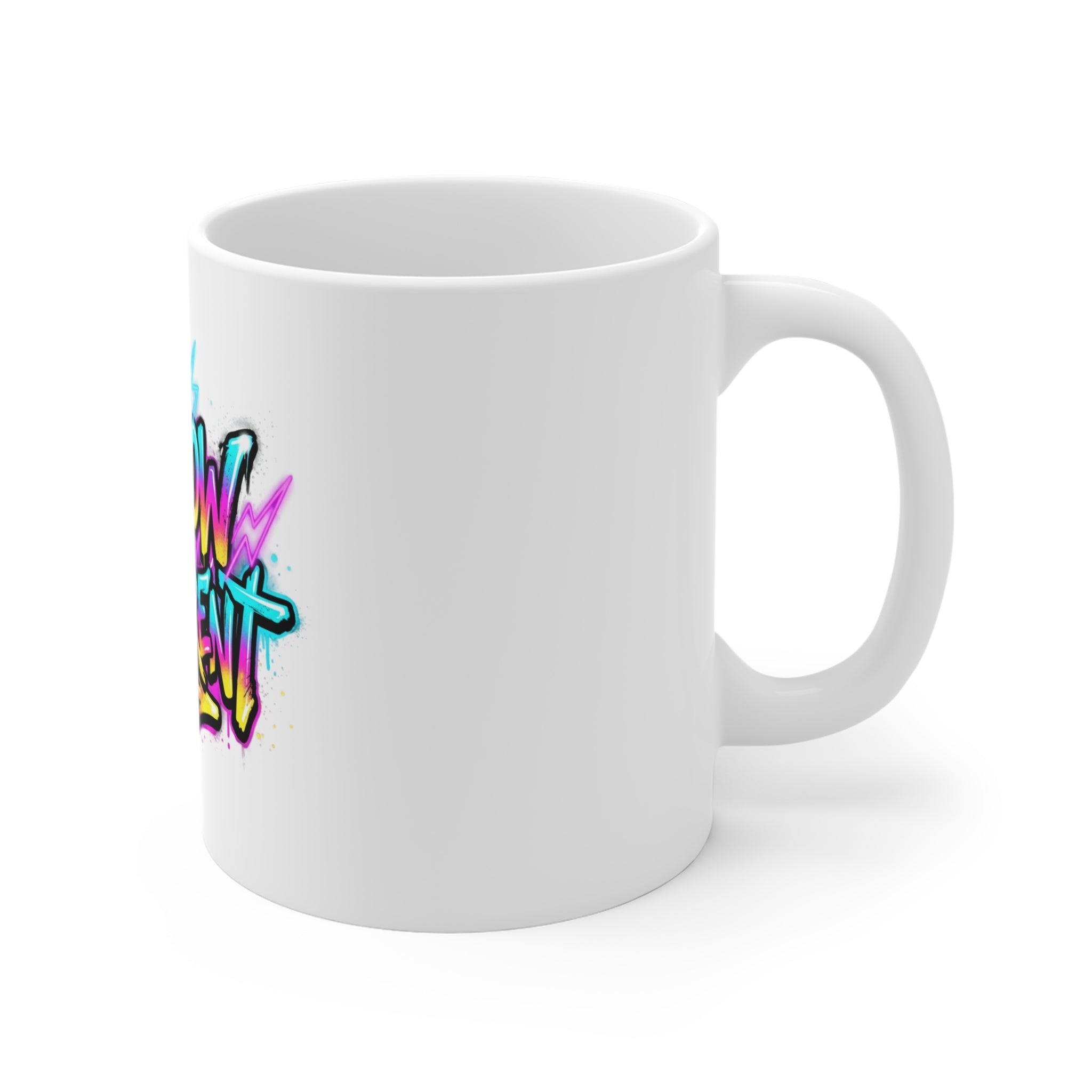 I Glow Different Graffiti Mug — Colorful Street Art 11oz Coffee Cup