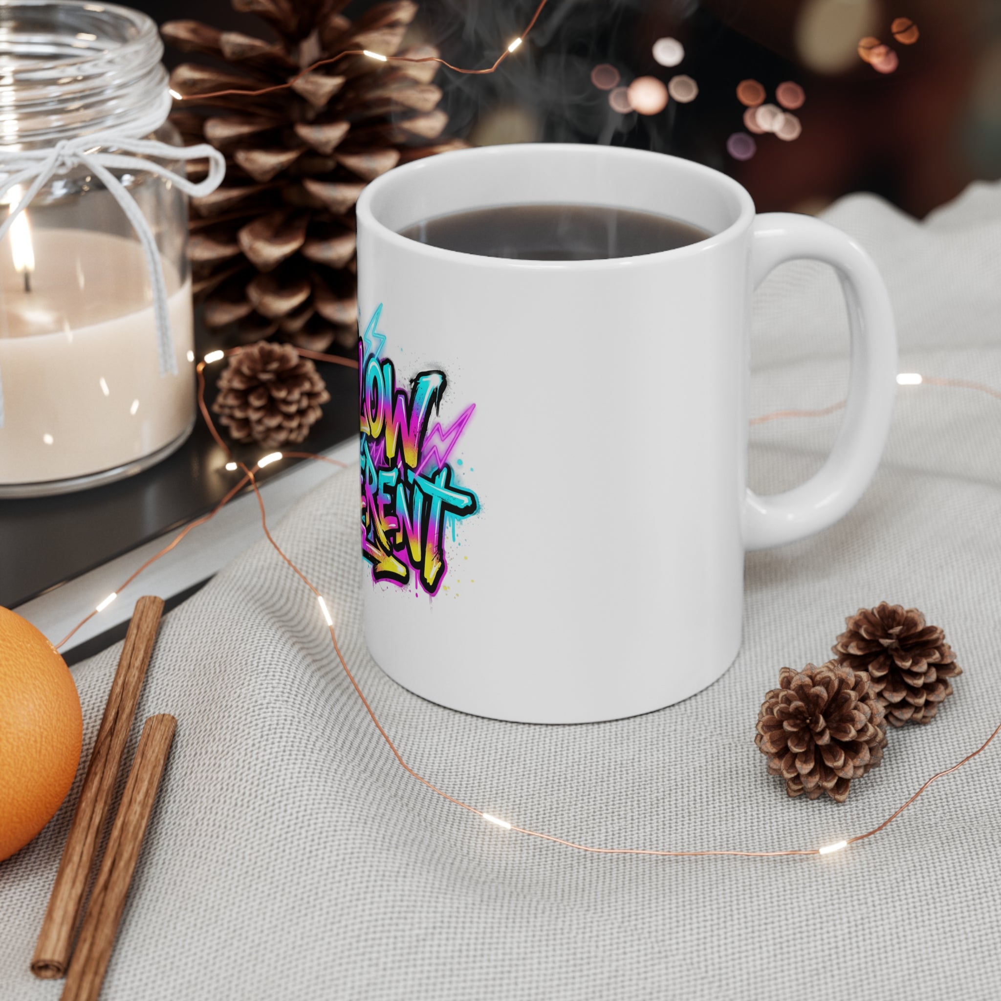 I Glow Different Graffiti Mug — Colorful Street Art 11oz Coffee Cup