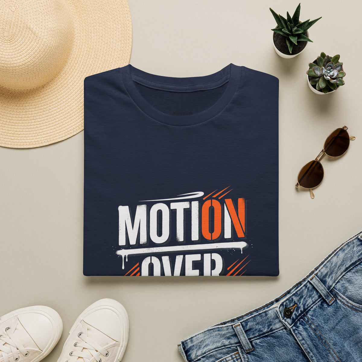 MotiOn Over Excuses" T-Shirt — Motivational Gym Tee