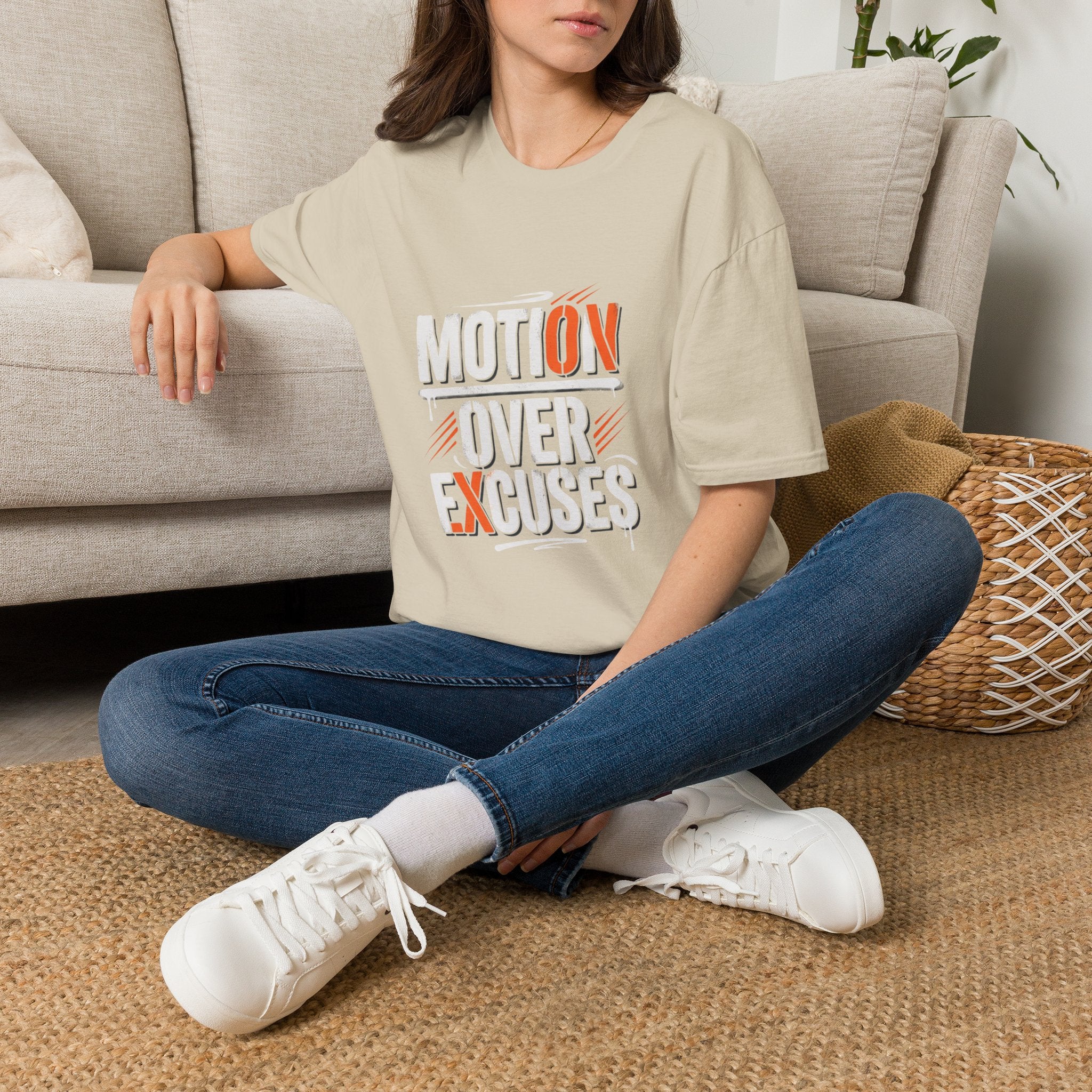 MotiOn Over Excuses" T-Shirt — Motivational Gym Tee